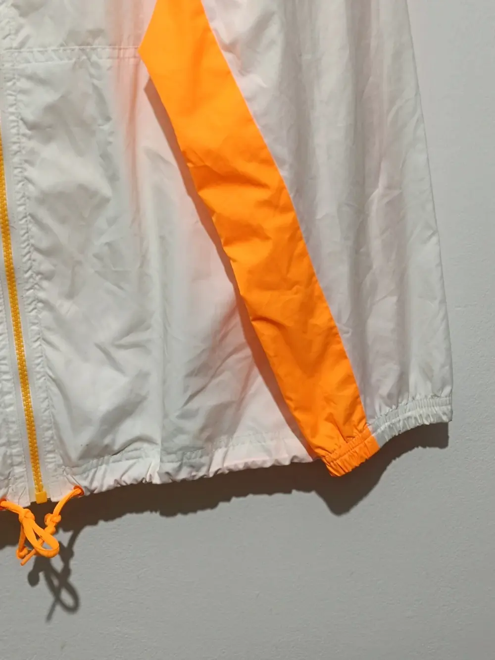 Chaqueta naranja y blanca cortavientos vintage Nike talla XL, foto 2