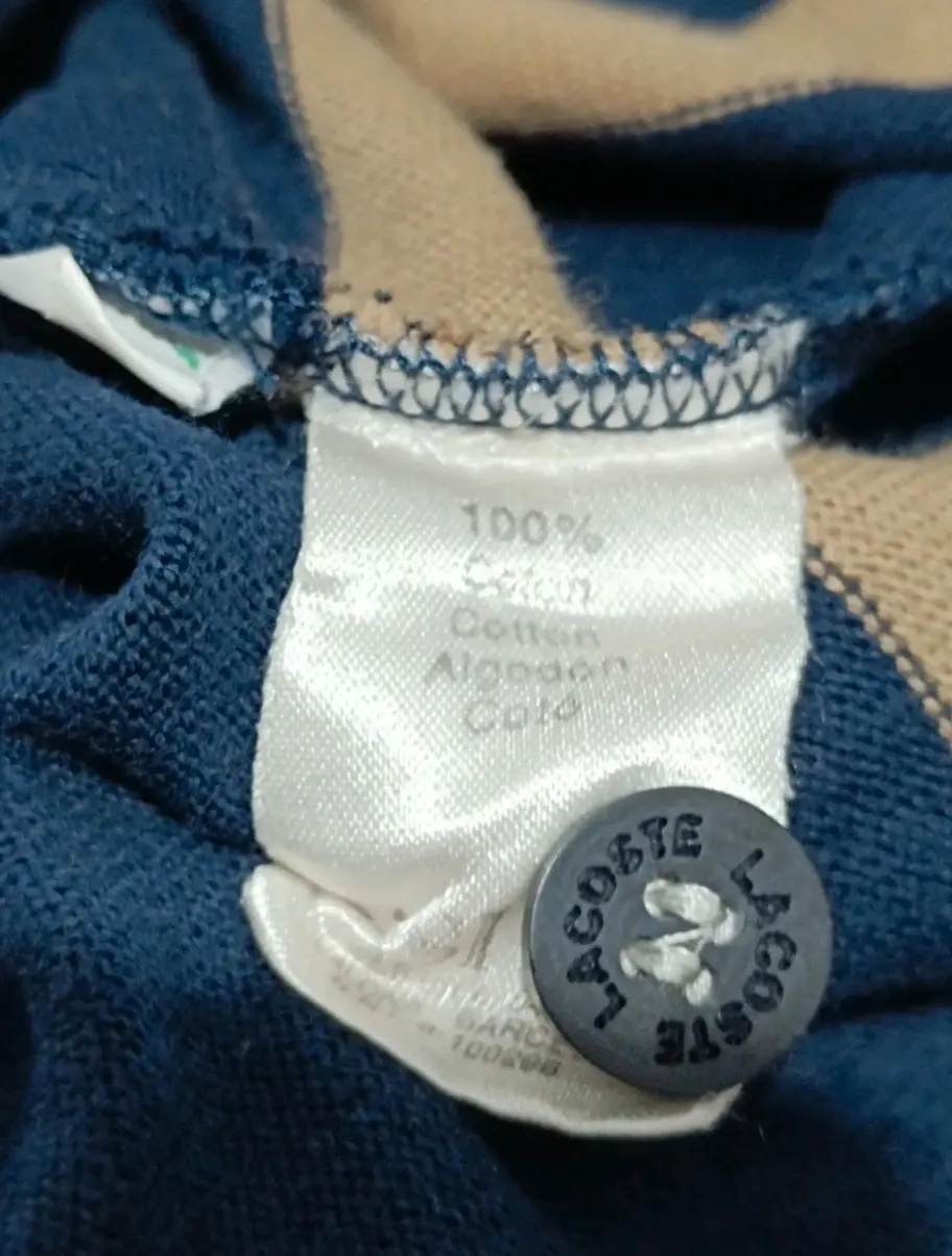 Polo a rayas manga larga Lacoste talla M ver medidas, foto 4
