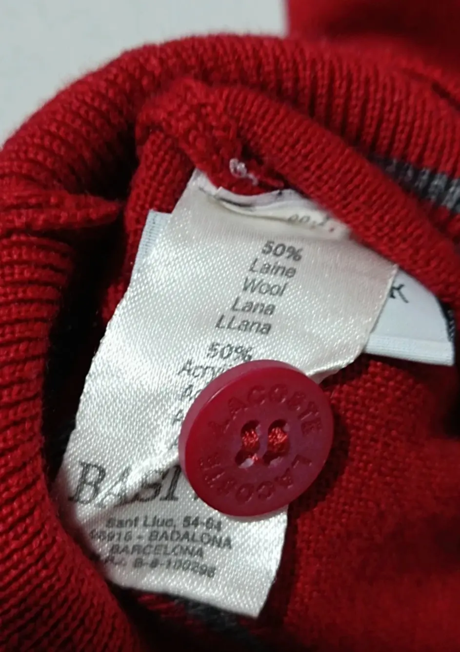 Jersey de lana Lacoste talla 6 equivale a una XL ver medidas, foto 5