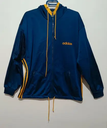 Chaqueta azul marino vintage Adidas años 90 talla S ver medidas