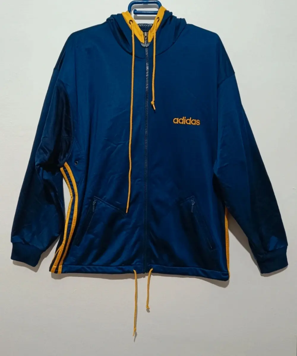 Chaqueta azul marino vintage Adidas años 90 talla S ver medidas