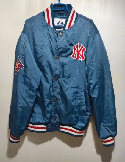 Chaqueta acolchada universitaria New York yankees Dodgers World series Majestic Athletic talla XL *