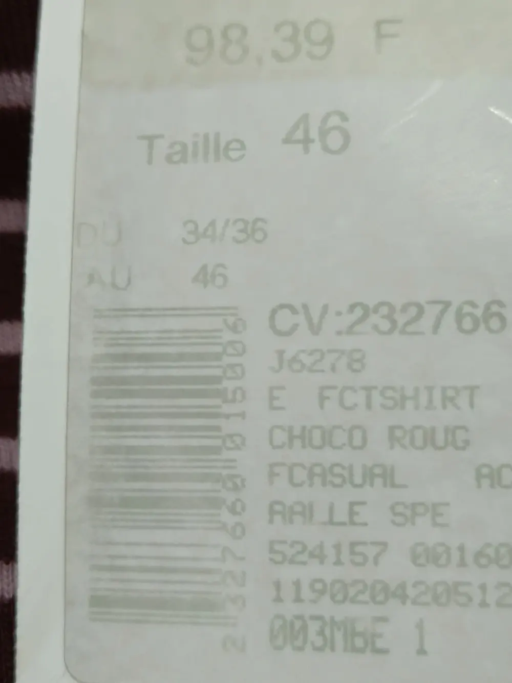 Camiseta a rayas manga 3/4 Kiabi casual talla 36 ver medidas, foto 5