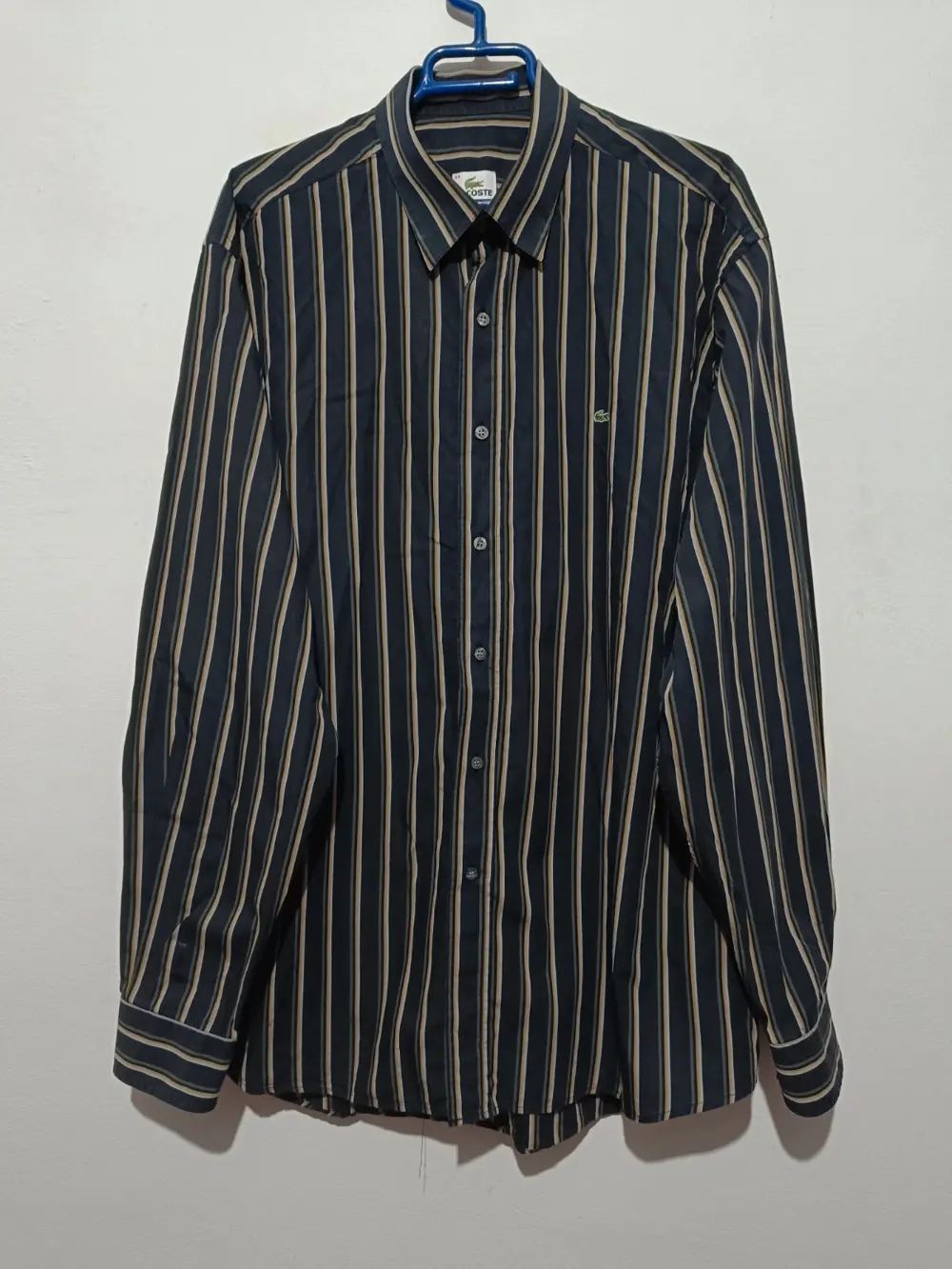 Camisa a rayas manga larga Lacoste talla 44 ver medidas