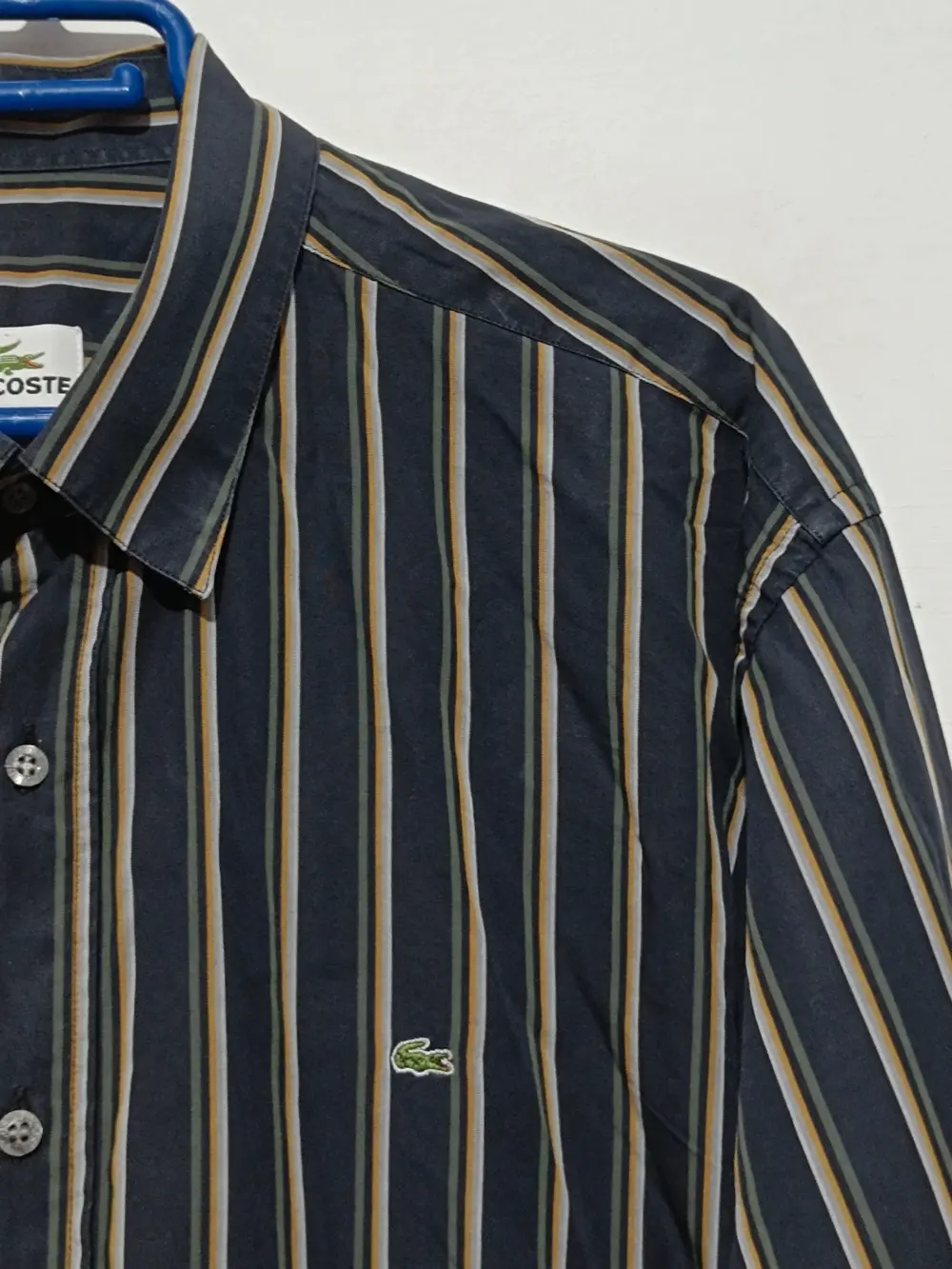 Camisa a rayas manga larga Lacoste talla 44 ver medidas, foto 2