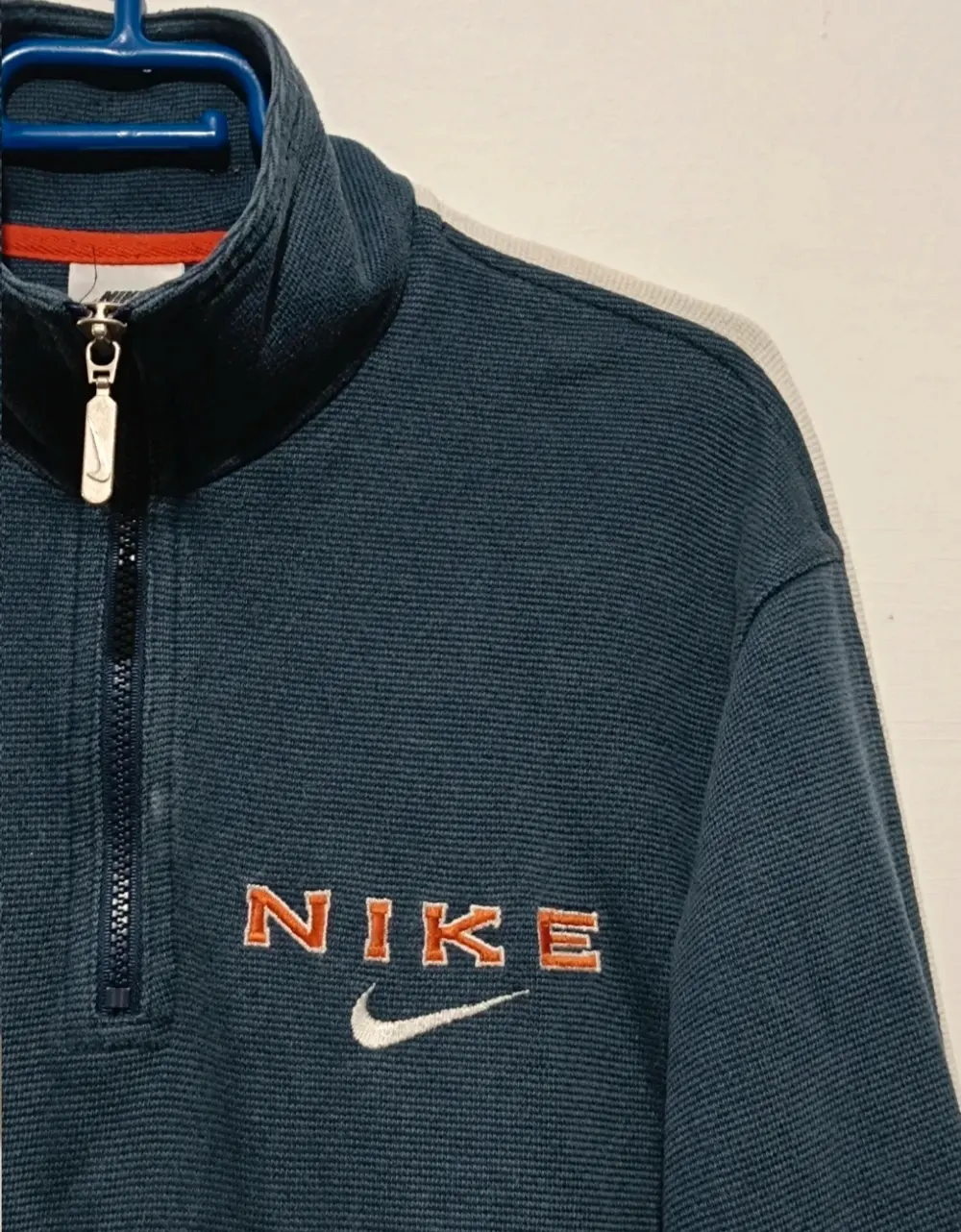 Sudadera Nike Navy cremallera 1/4 vintage 90s talla XS sirve para S ver medidas *, foto 3