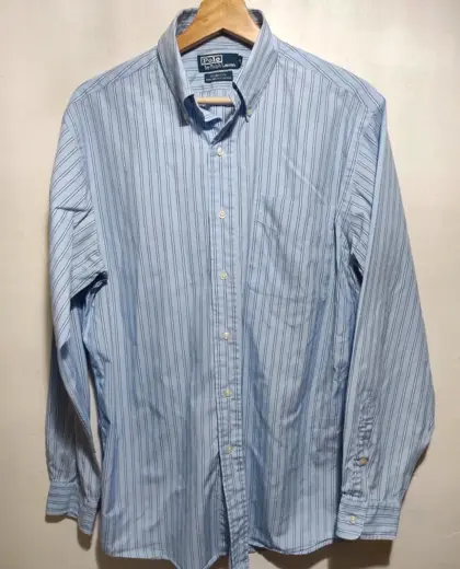 Camisa a rayas manga larga Polo Ralph Lauren talla M pero es mas una L/XL ver medidas*