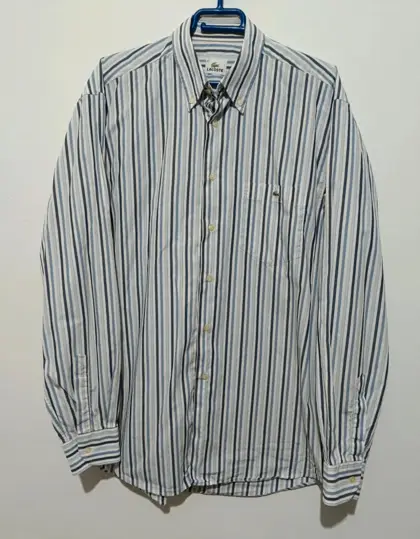 Camisa a rayas manga larga Lacoste talla 42 L*