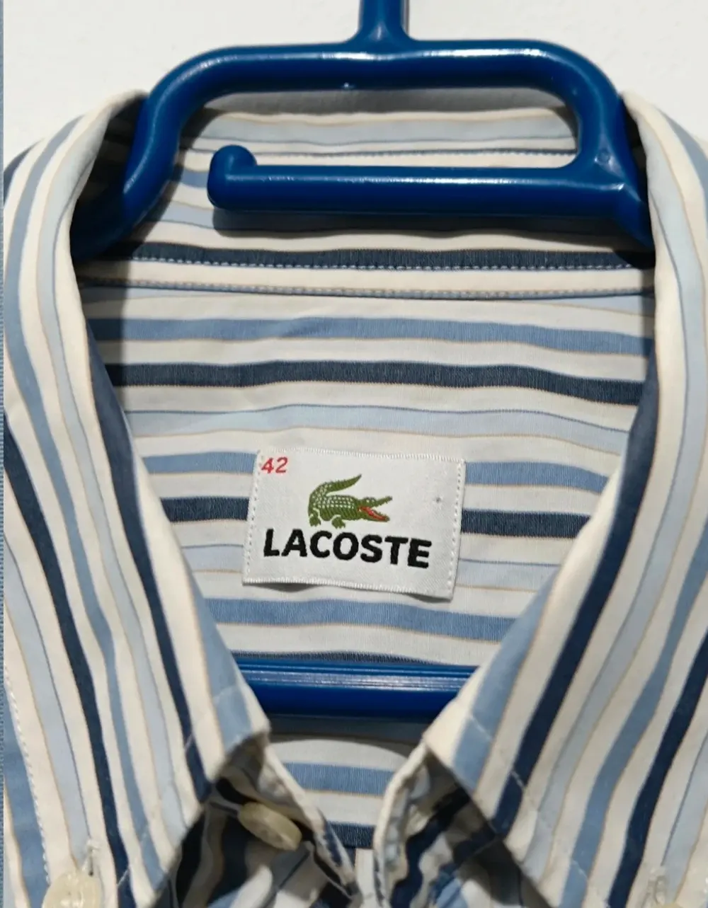 Camisa a rayas manga larga Lacoste talla 42 L*, foto 5