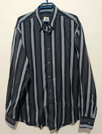 Camisa a rayas manga larga Lacoste talla 44 XL*