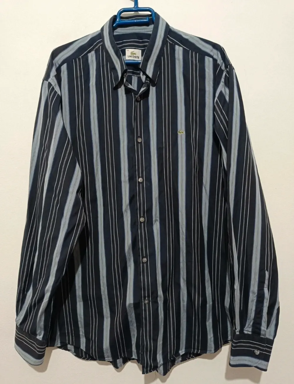 Camisa a rayas manga larga Lacoste talla 44 XL*