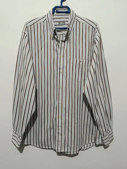 Camisa a rayas manga larga Lacoste talla 44 equivale a una XL ver medidas