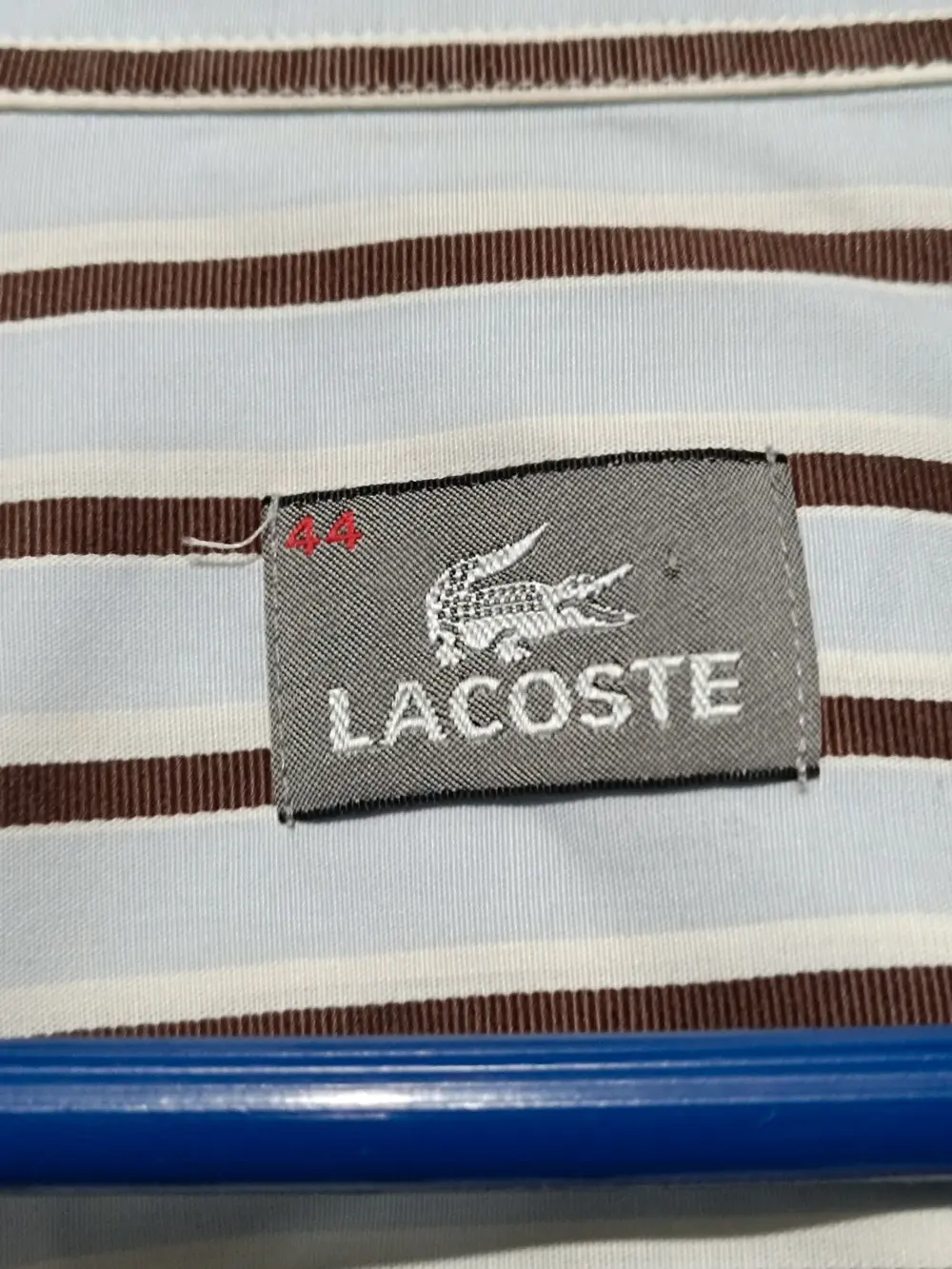 Camisa a rayas manga larga Lacoste talla 44 equivale a una XL ver medidas, foto 3