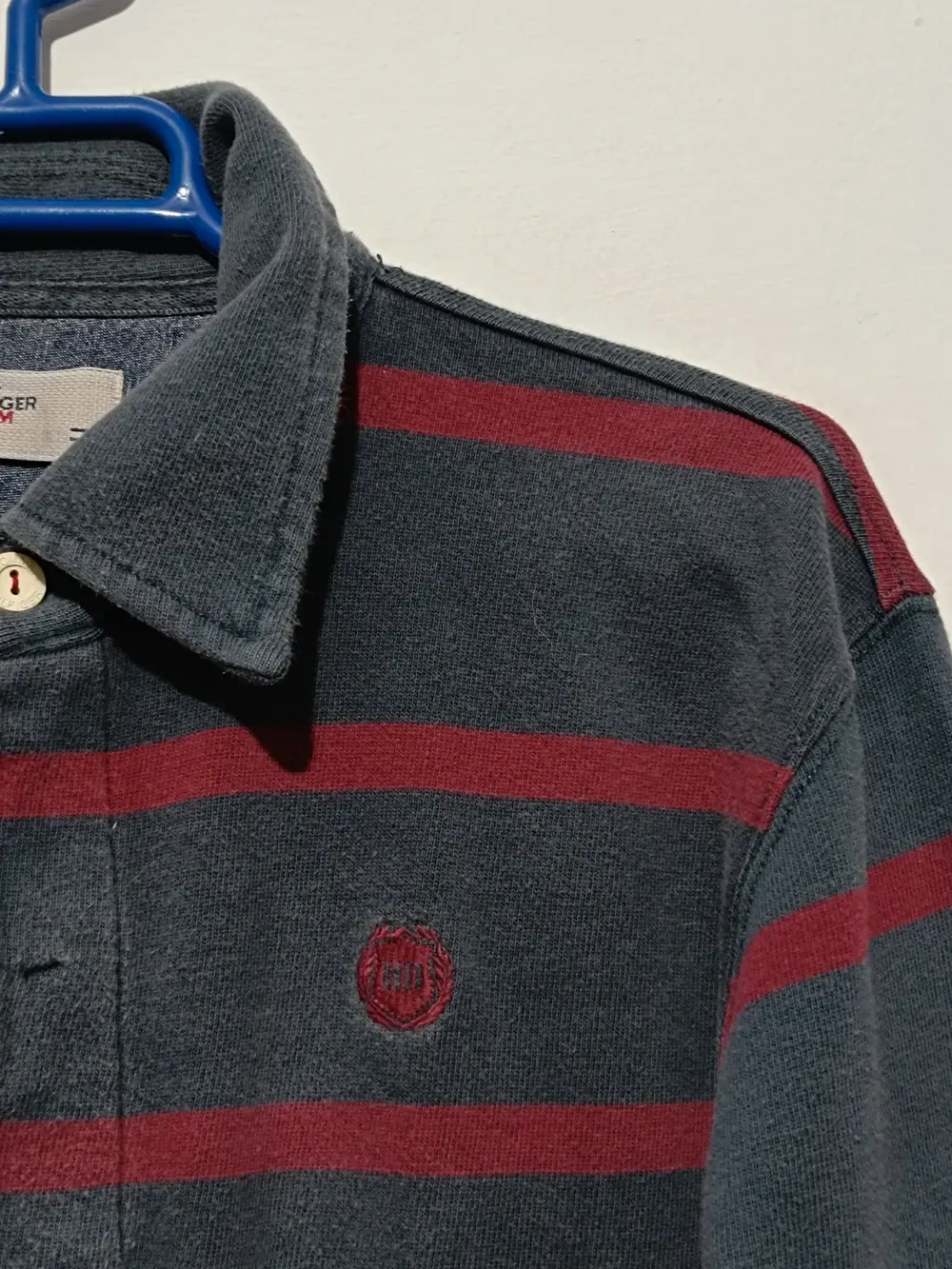 Polo jersey a rayas vintage Y2K Tommy Hilfiger Denim 85 talla S, foto 4