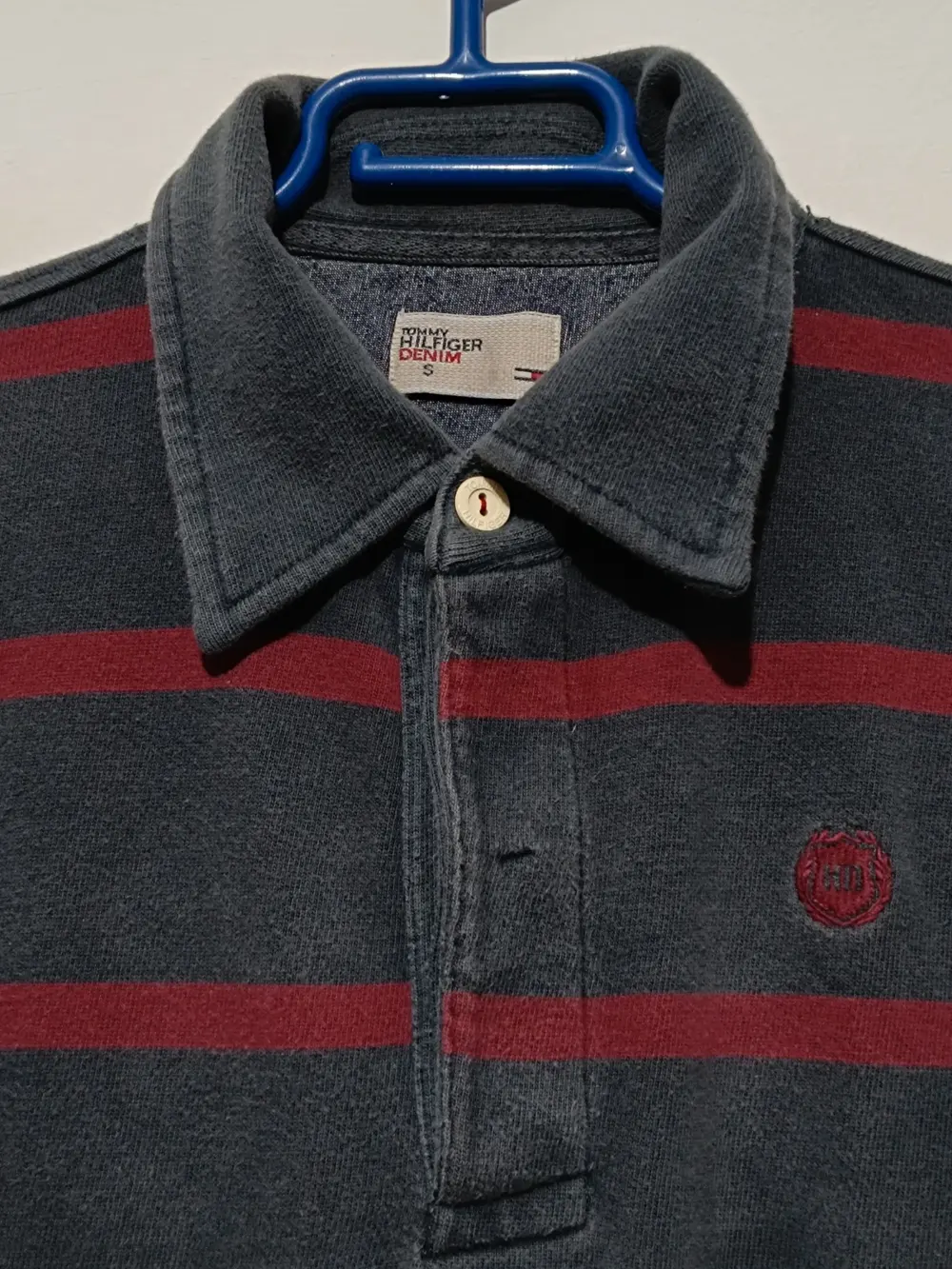 Polo jersey a rayas vintage Y2K Tommy Hilfiger Denim 85 talla S, foto 5