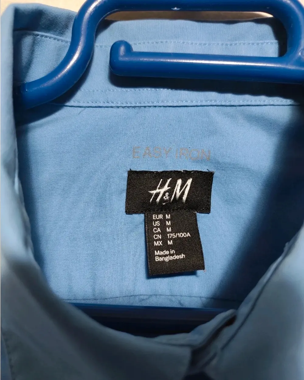 Camisa lisa manga larga H&M easy iron talla M*, foto 2