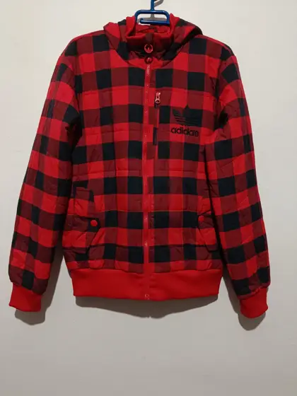 Chaqueta vintage a cuadros acolchada Adidas originals talla S ver medidas