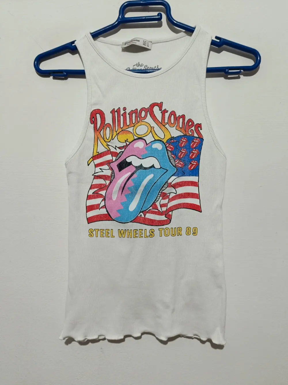 Camiseta top Y2K Rolling Stones steel wheels tour 89 Stradivarius talla S