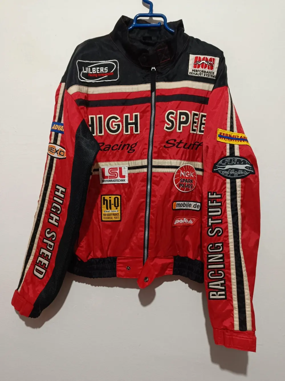 Chaqueta Carreras vintage High speed Radlack Stuff roja talla M