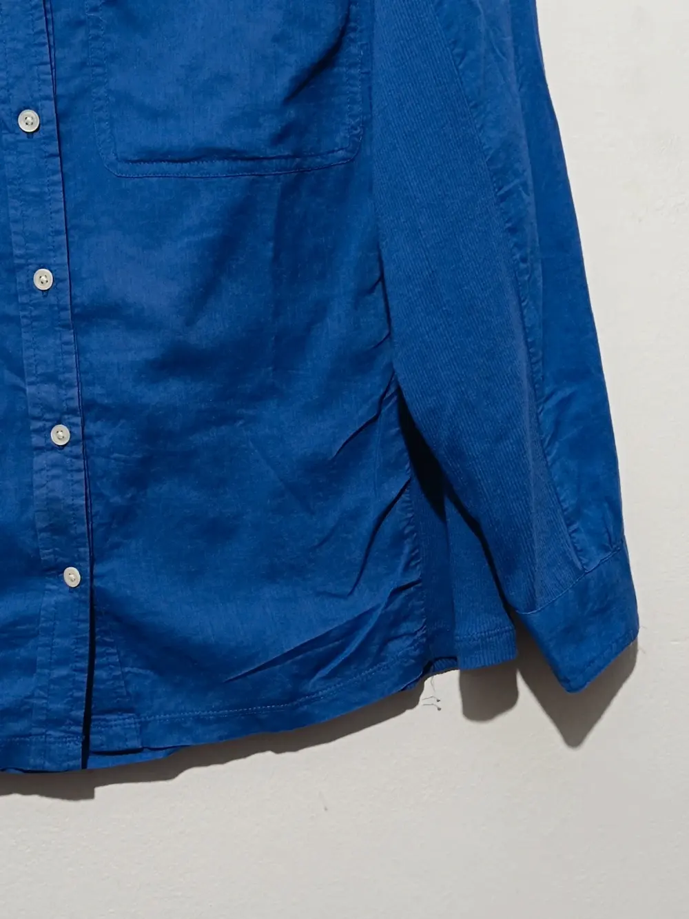 Camisa blusa azul manga larga Violeta by mango talla M ver medidas, foto 2