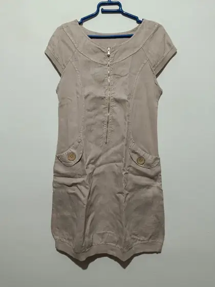 Vestido de lino tipo safari made in italy talla XXL sirve para XL ver medidas