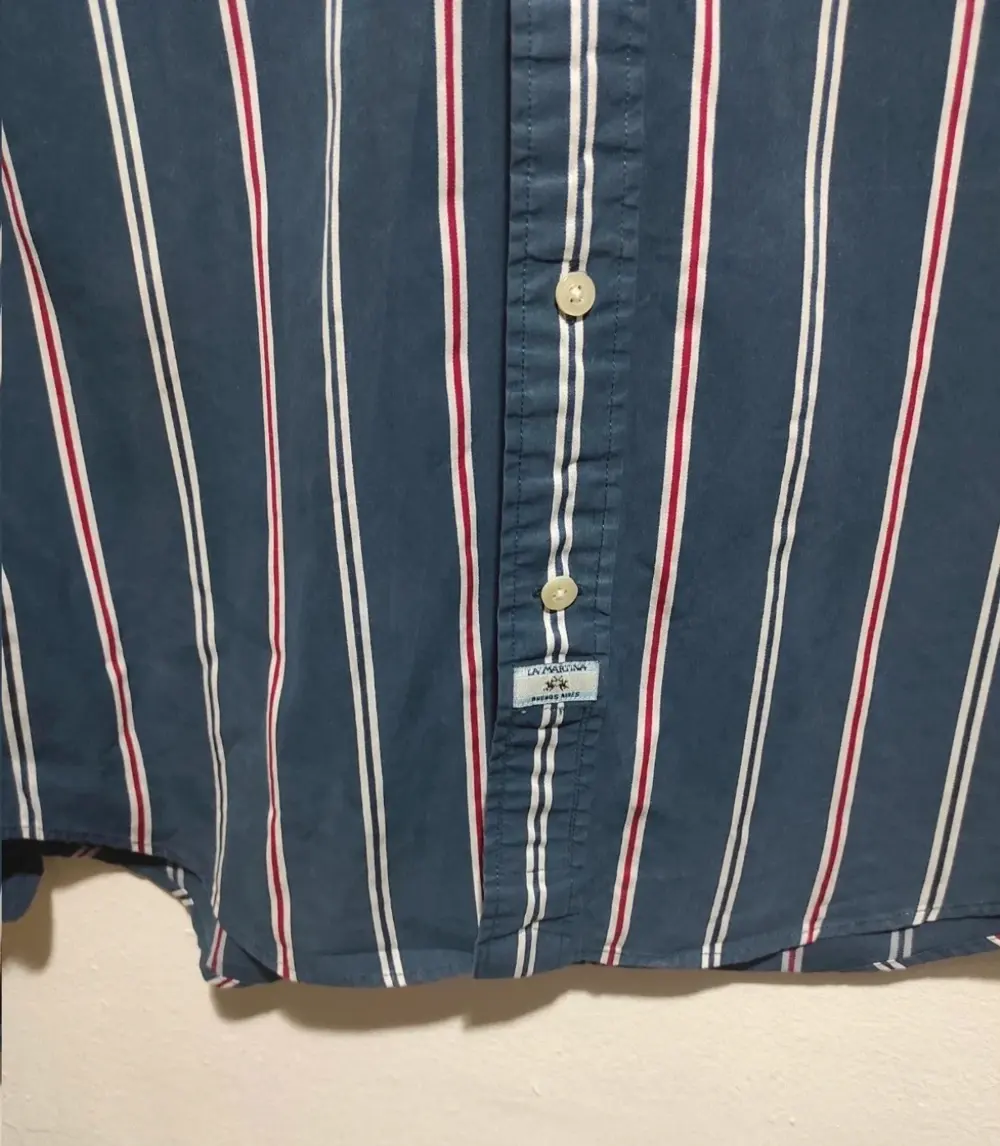 Camisa manga larga a rayas La Martina talla ver medidas*, foto 3