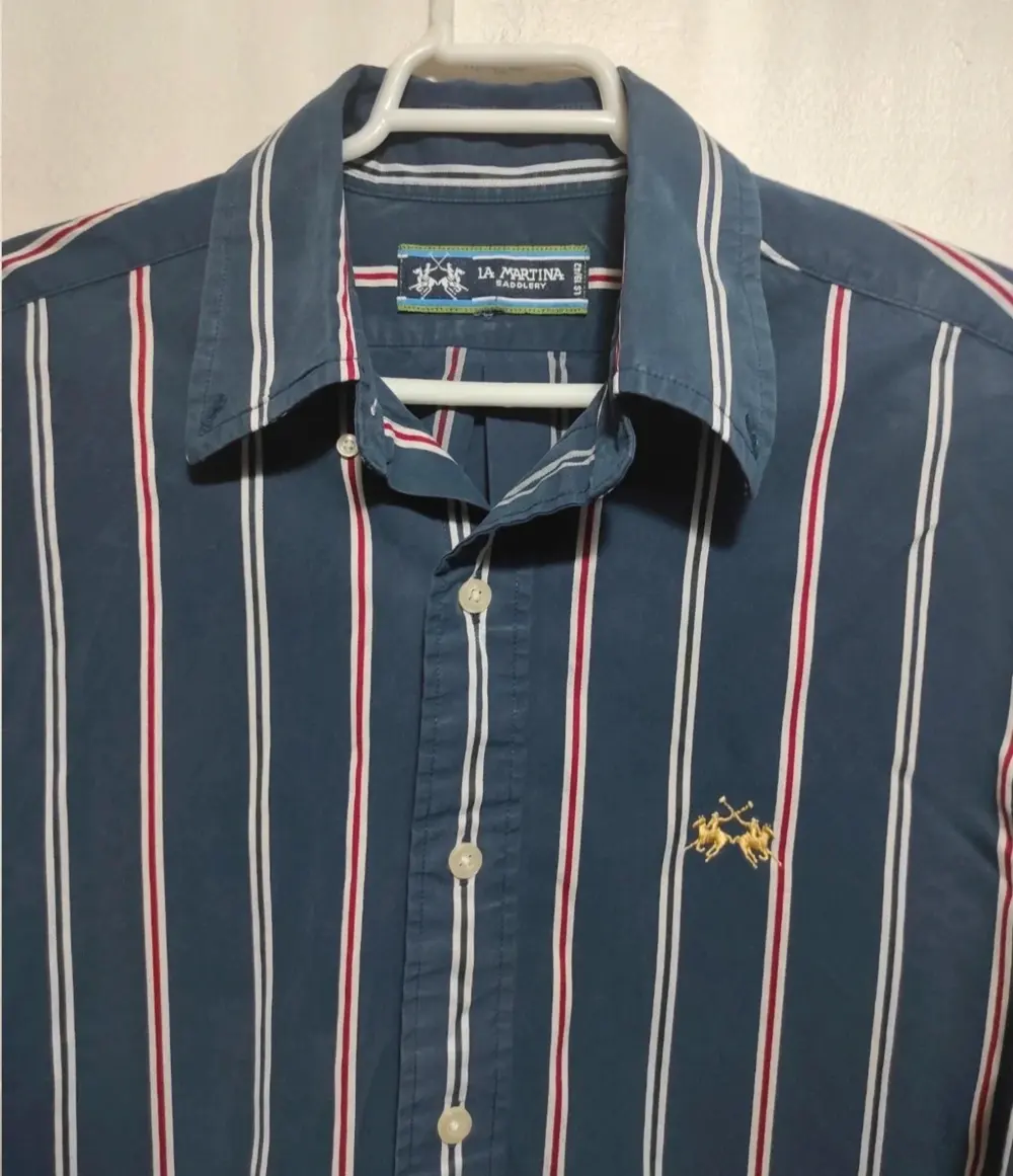 Camisa manga larga a rayas La Martina talla ver medidas*, foto 5
