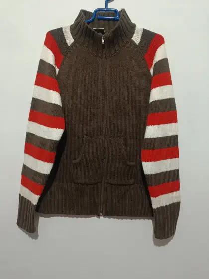 Jersey Cardigan vintage a rayas Vima talla XL