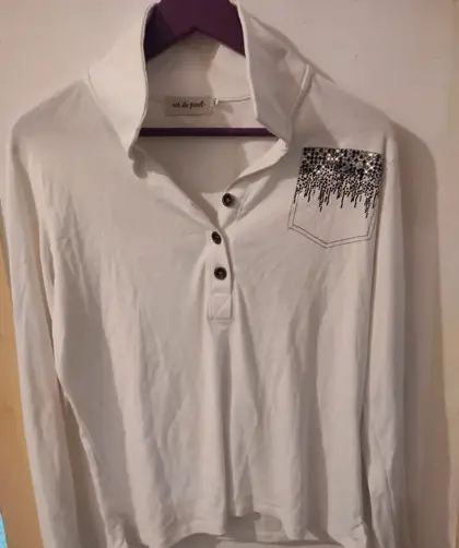 Camisa lisa manga larga Va de punt talla SG*
