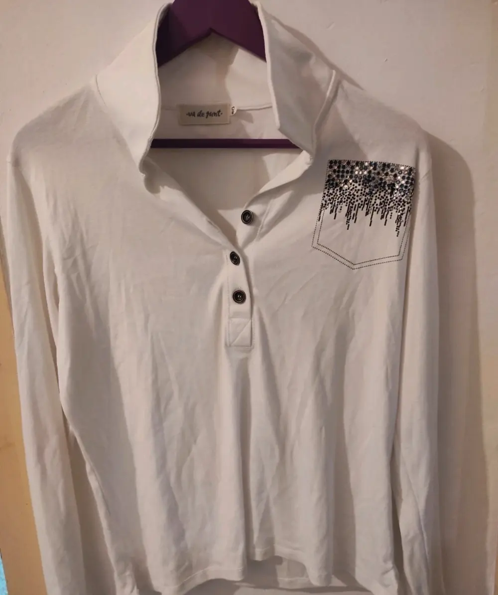 Camisa lisa manga larga Va de punt talla SG*