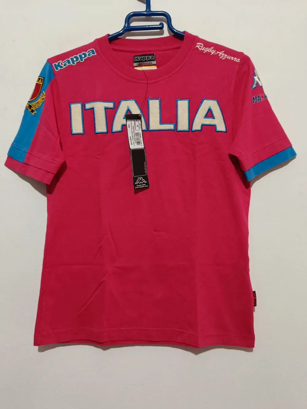 Camiseta vintage Y2K Italia rugby Azzurro Kappa talla M mujer