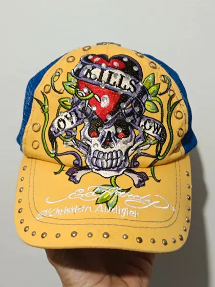 Gorra trucker Y2K Ed Hardy Christian Audigier talla única ajustable adulto unisex