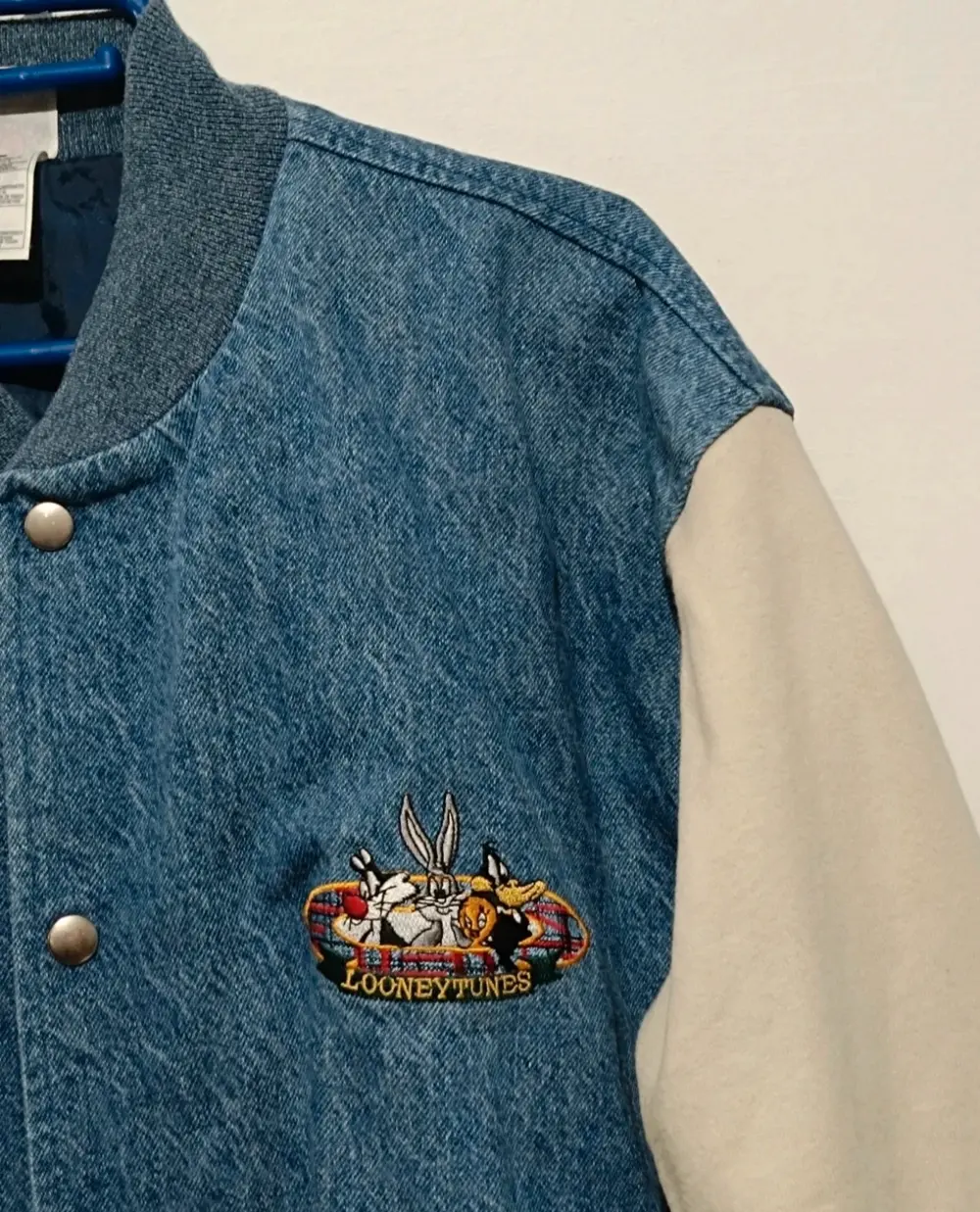 Chaqueta vaquera bomber vintage años 90 Looney Tunes talla XL Fruit of the Loom Super cotton*, foto 4