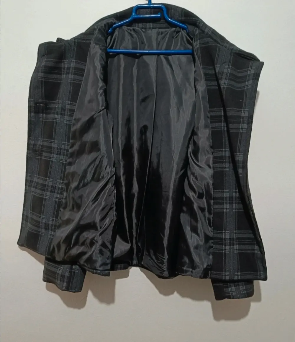 Abrigo a cuadros Made In Italy talla XXL sirve para XL ver medidas*, foto 4