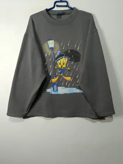 Sudadera vintage años 90 Looney Tunes Piolín "tweety bird"talla XL ver medidas