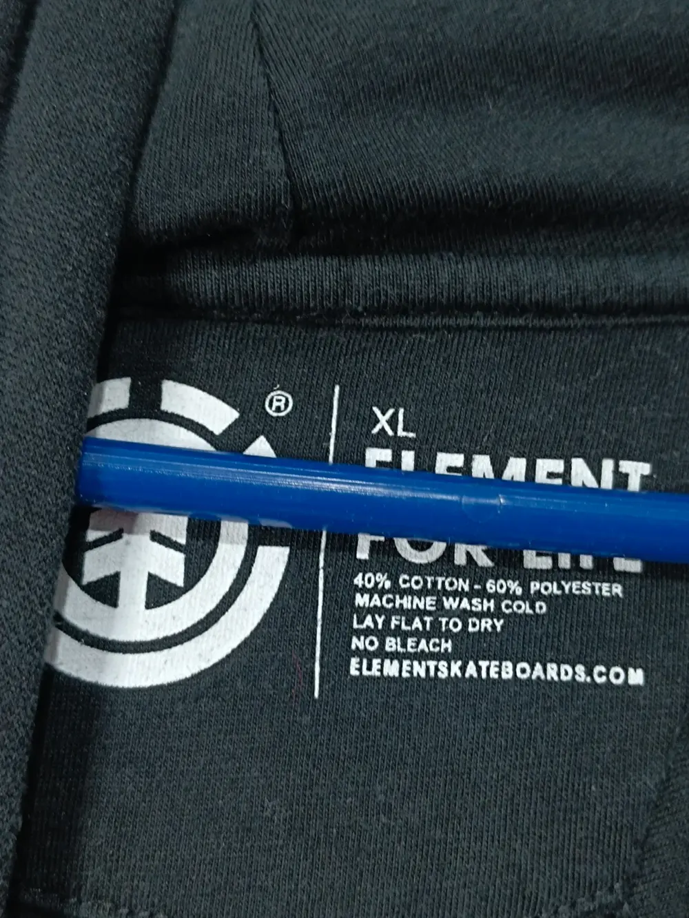 Sudadera negra con capucha Element logo talla XL ver medidas, foto 2