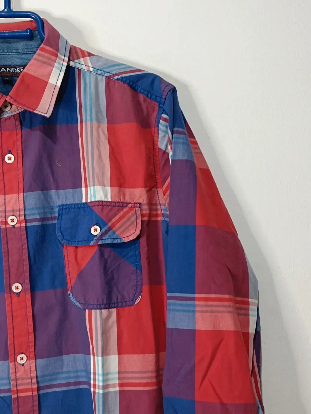 Camisa a cuadros manga larga Grandee talla M, foto 4