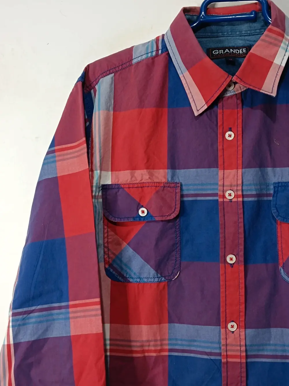 Camisa a cuadros manga larga Grandee talla M, foto 5