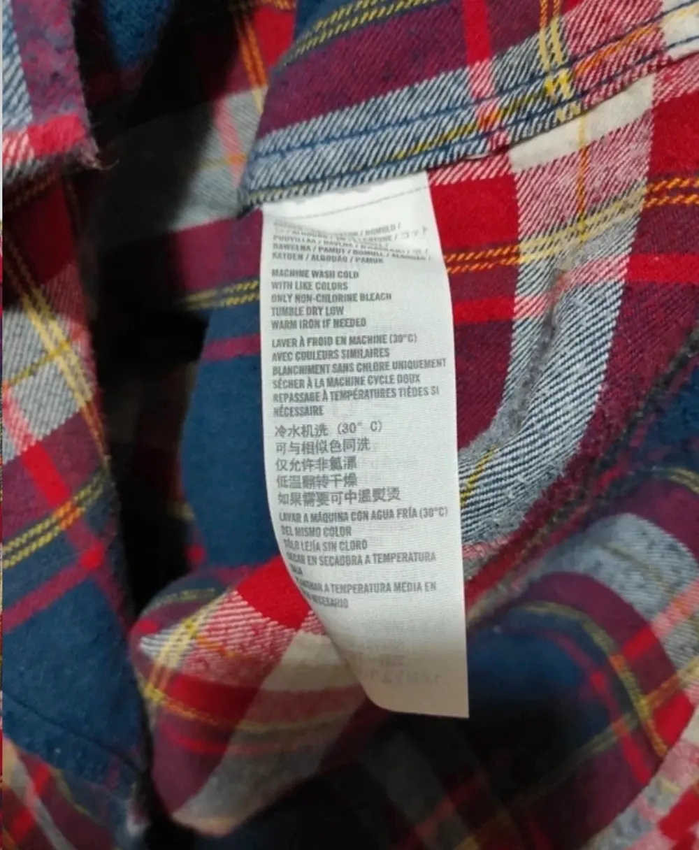 Camisa a cuadros 💯% cotton manga larga Hollister talla M*, foto 3