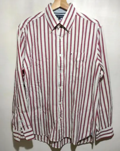 Camisa a rayas manga larga Tommy Hilfiger talla M pero es mas una L ver medidas*