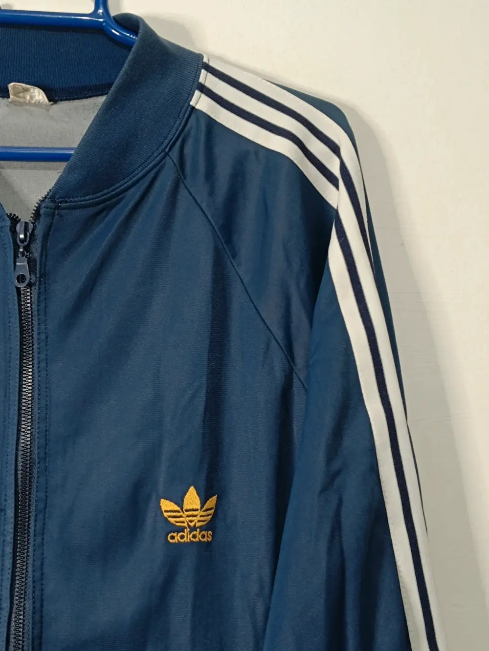 Chaqueta deportiva Adidas Ventex azul marino vintage de los años 70, talla L ver medidas, foto 4
