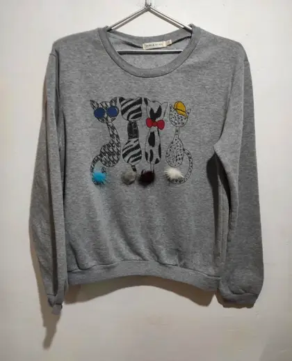 Jersey con gatos samar moda talla M*