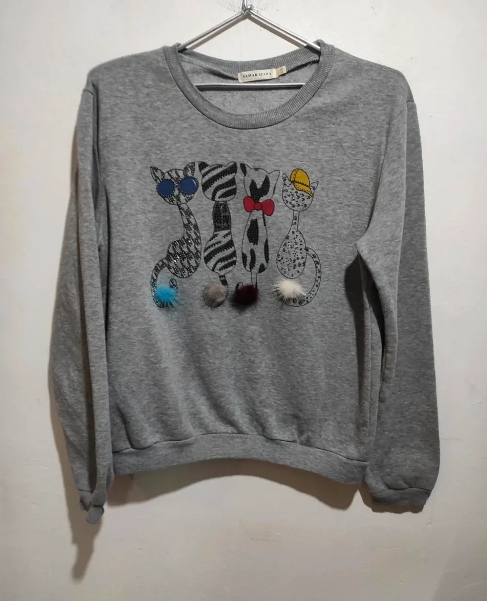Jersey con gatos samar moda talla M*