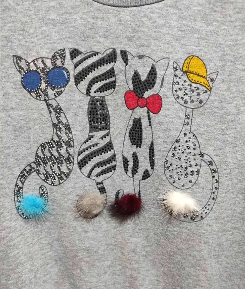 Jersey con gatos samar moda talla M*, foto 2
