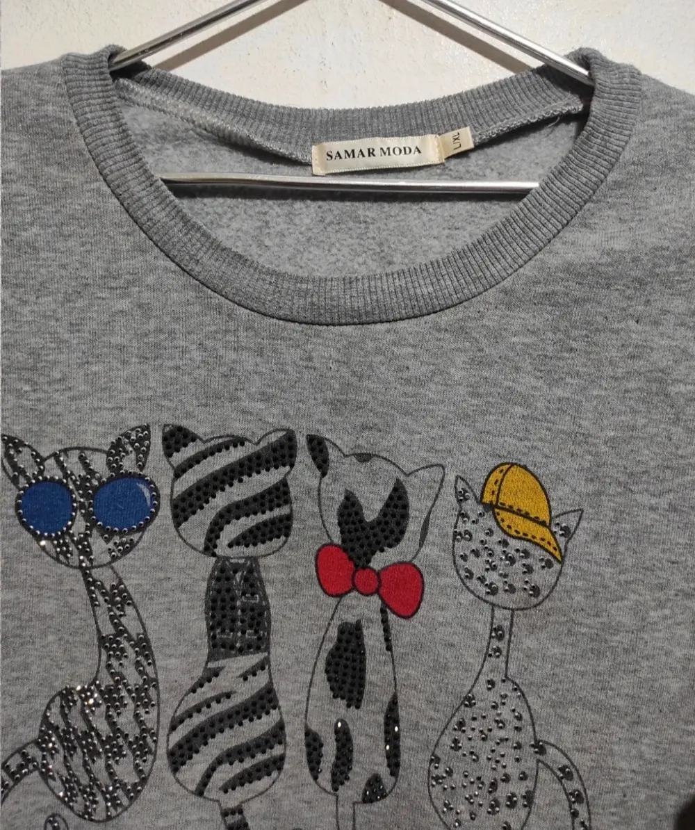 Jersey con gatos samar moda talla M*, foto 3