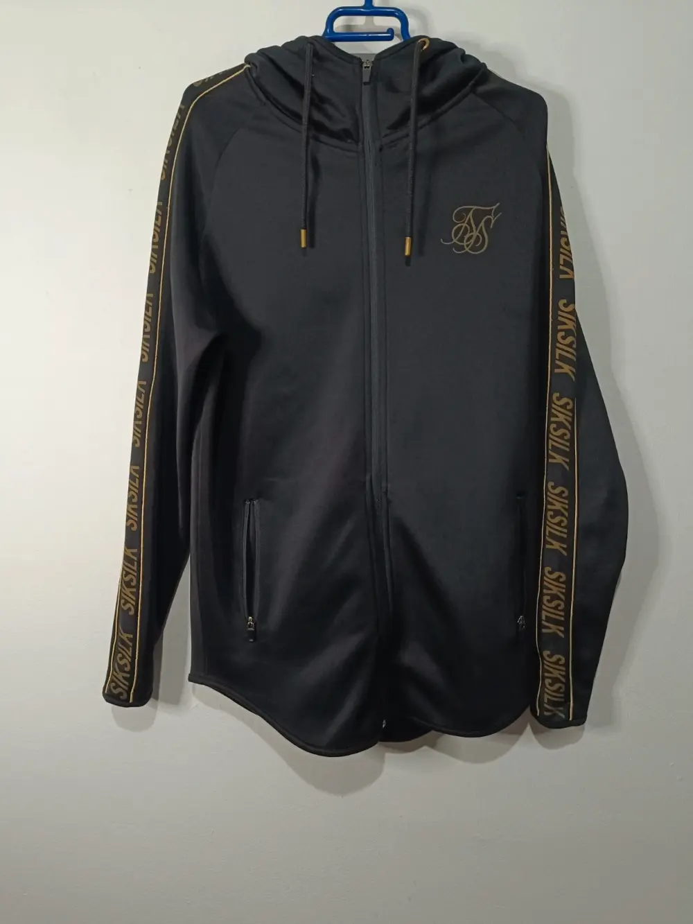 Sudadera negra con cremallera y capucha Siksilk talla M ver medidas