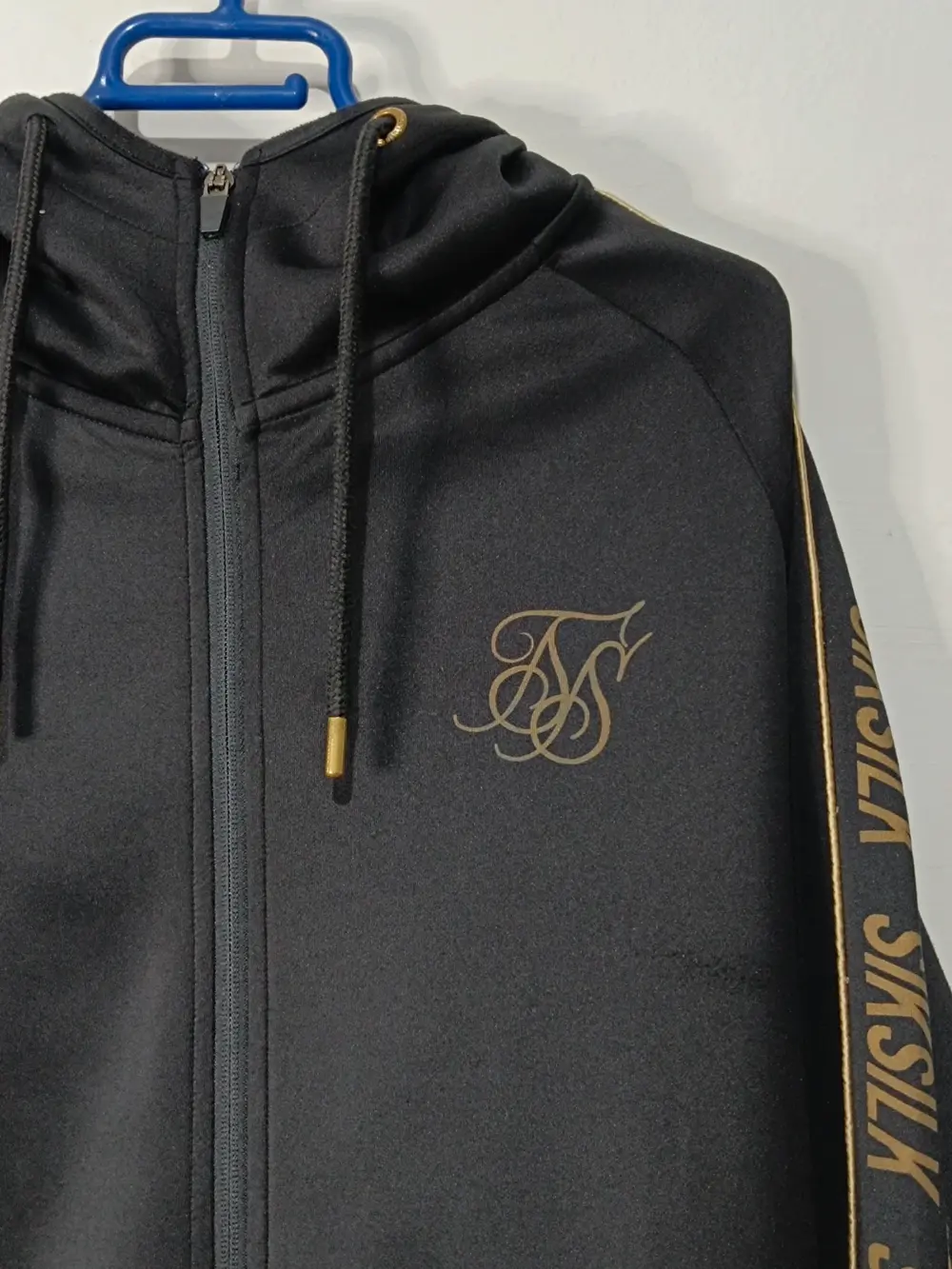 Sudadera negra con cremallera y capucha Siksilk talla M ver medidas, foto 4