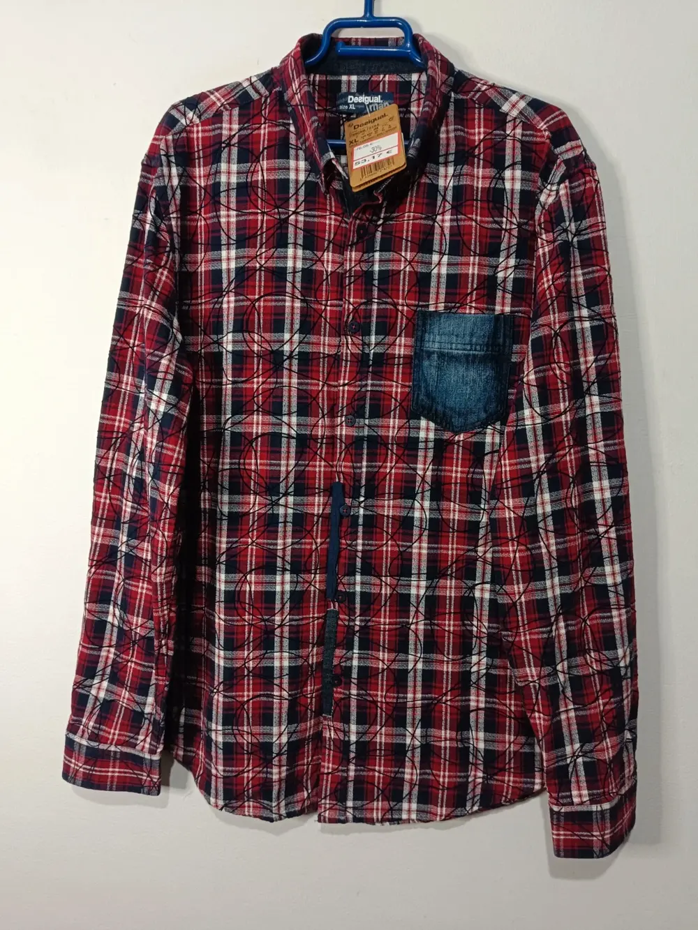 Camisa a cuadros manga larga Desigual Juli talla XL