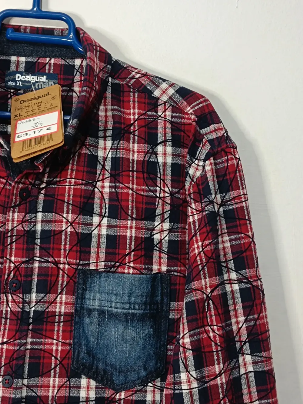 Camisa a cuadros manga larga Desigual Juli talla XL, foto 3