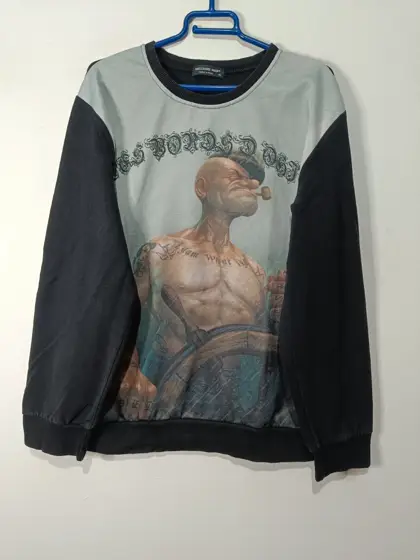 Sudadera Popeye Millions Man talla XL ver medidas